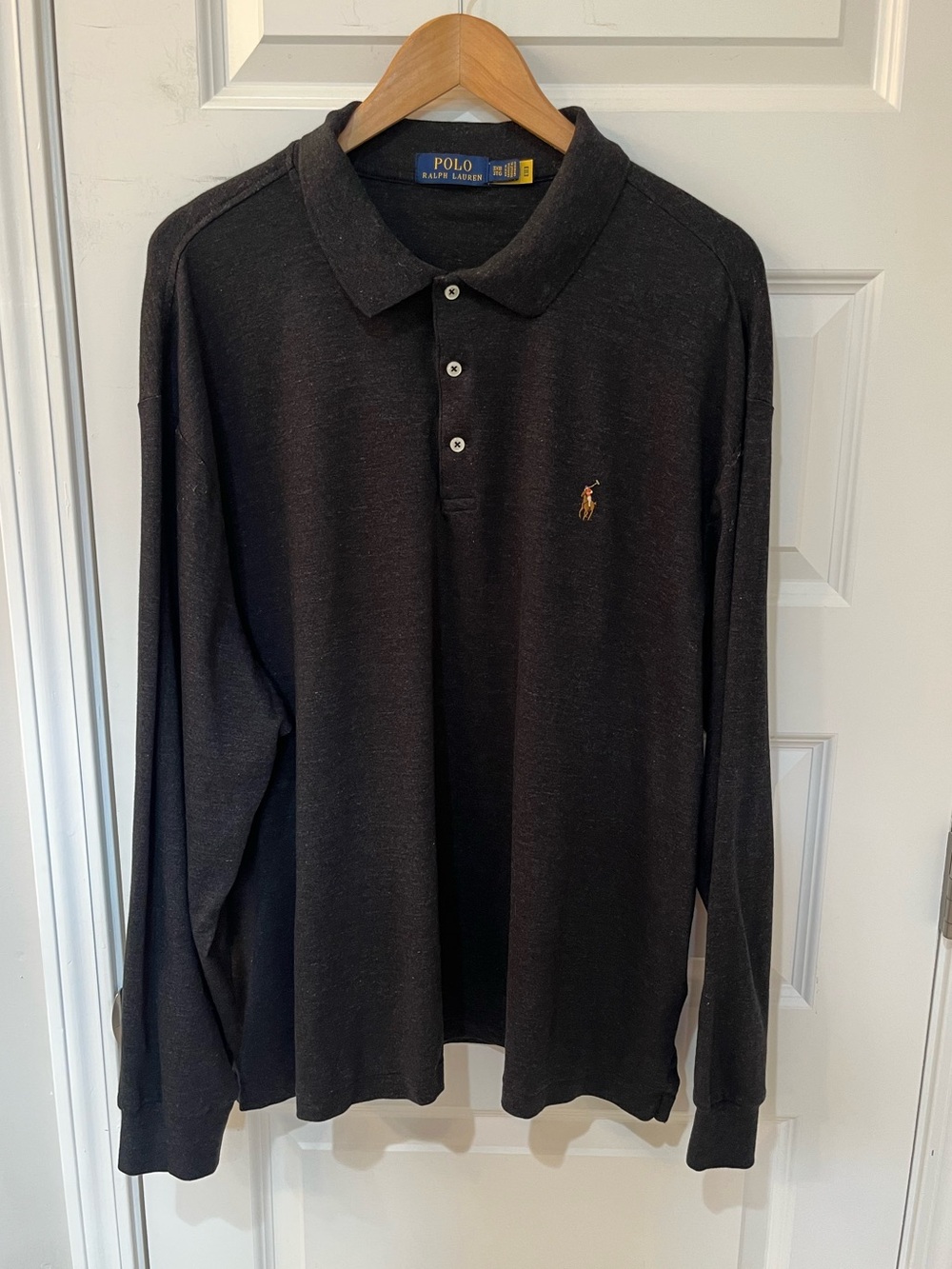 Polo Ralph Lauren Shirt Men’s 3XB Dark Heathered Gray Golf Pony Logo Preppy